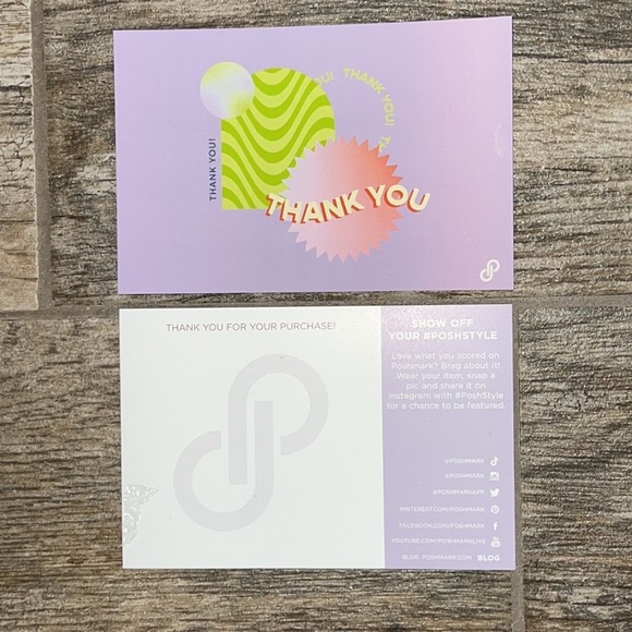 POSHMARK RED TOTE, POSHMARK ROLL TAPE, POSHMARK THANK YOU CARDS - Picture 3 of 4